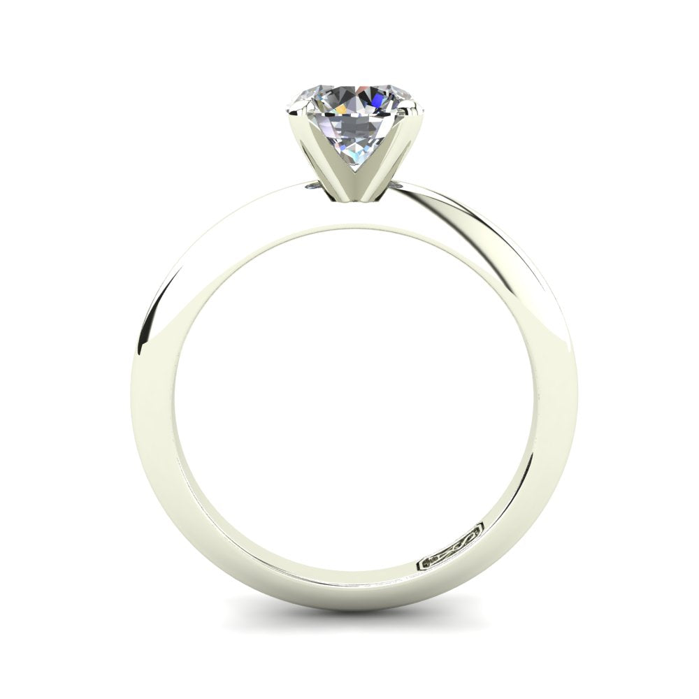 Grace Round Brilliant Cut Engagement Ring in white gold, front view