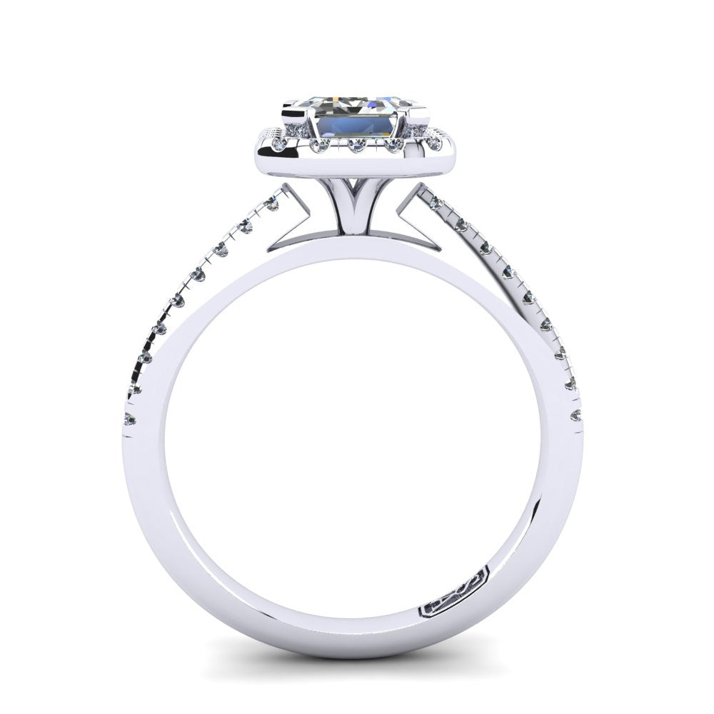 'Jenna' Emerald Cut Lab Grown Engagement Ring