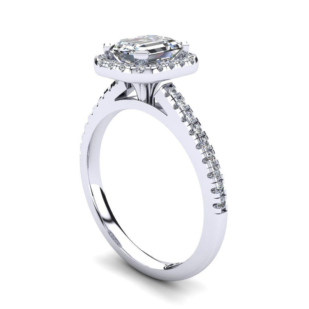 'Jenna' Emerald Cut Lab Grown Engagement Ring