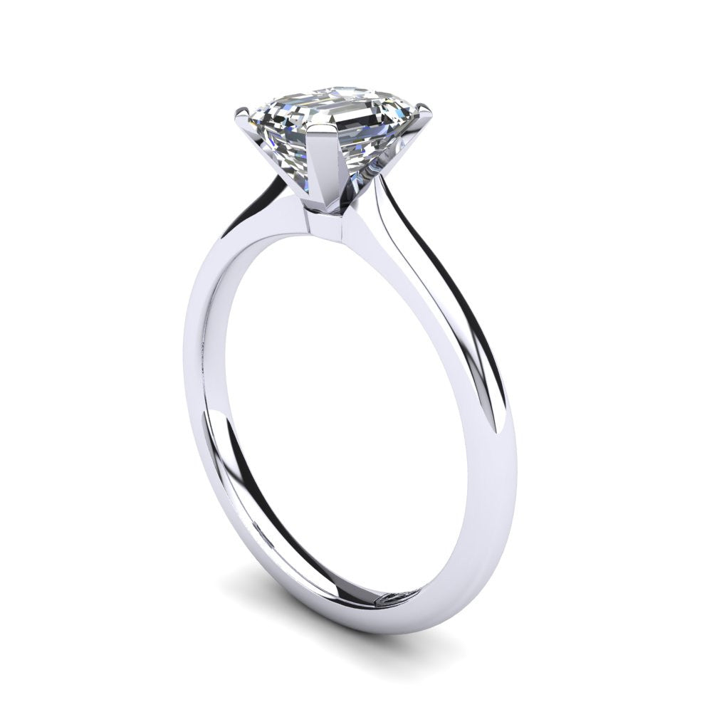 'Delta' Emerald Cut Lab Grown Engagement Ring