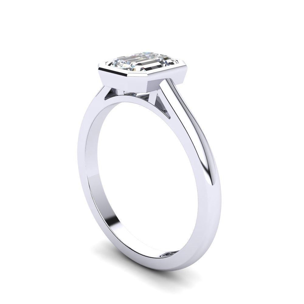 'Abbie' Emerald Cut Lab Grown Engagement Ring