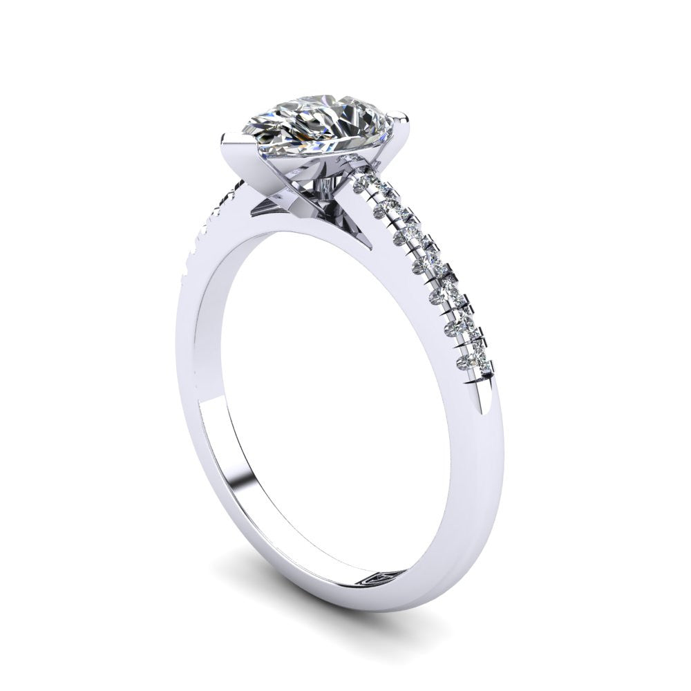 'Julia' Pear Cut Lab Grown Engagement Ring