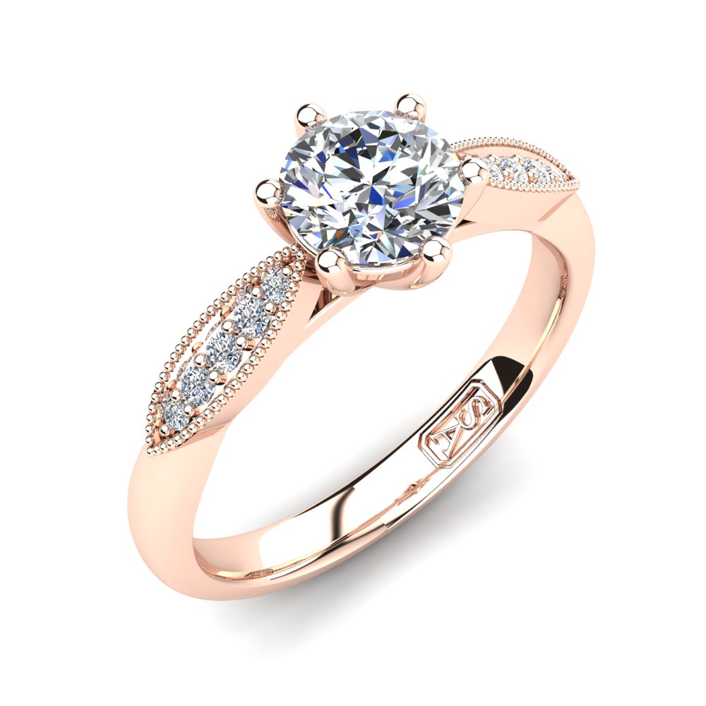 'Elise' Round Brilliant Cut Lab Grown Engagement Ring