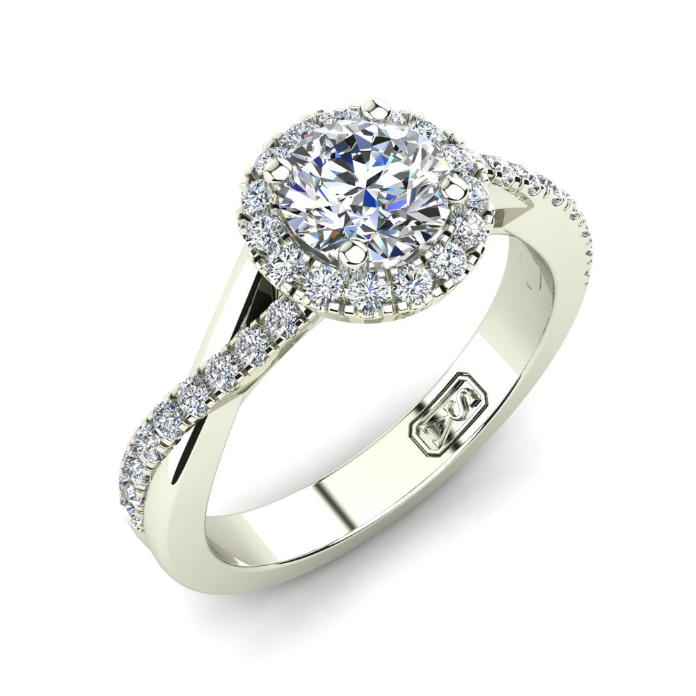 'Anna' Round Brilliant Cut Lab Grown Engagement Ring