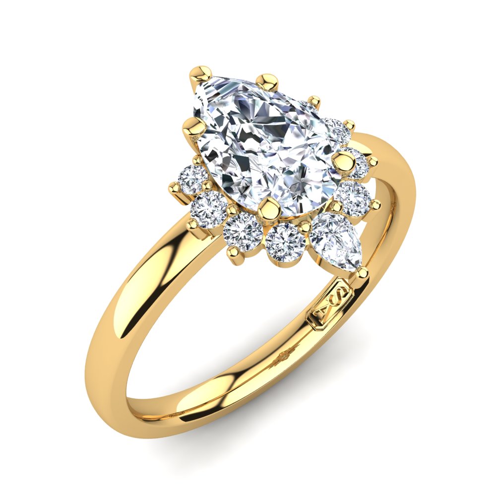 'Ariel' Pear Cut Lab Grown Engagement Ring