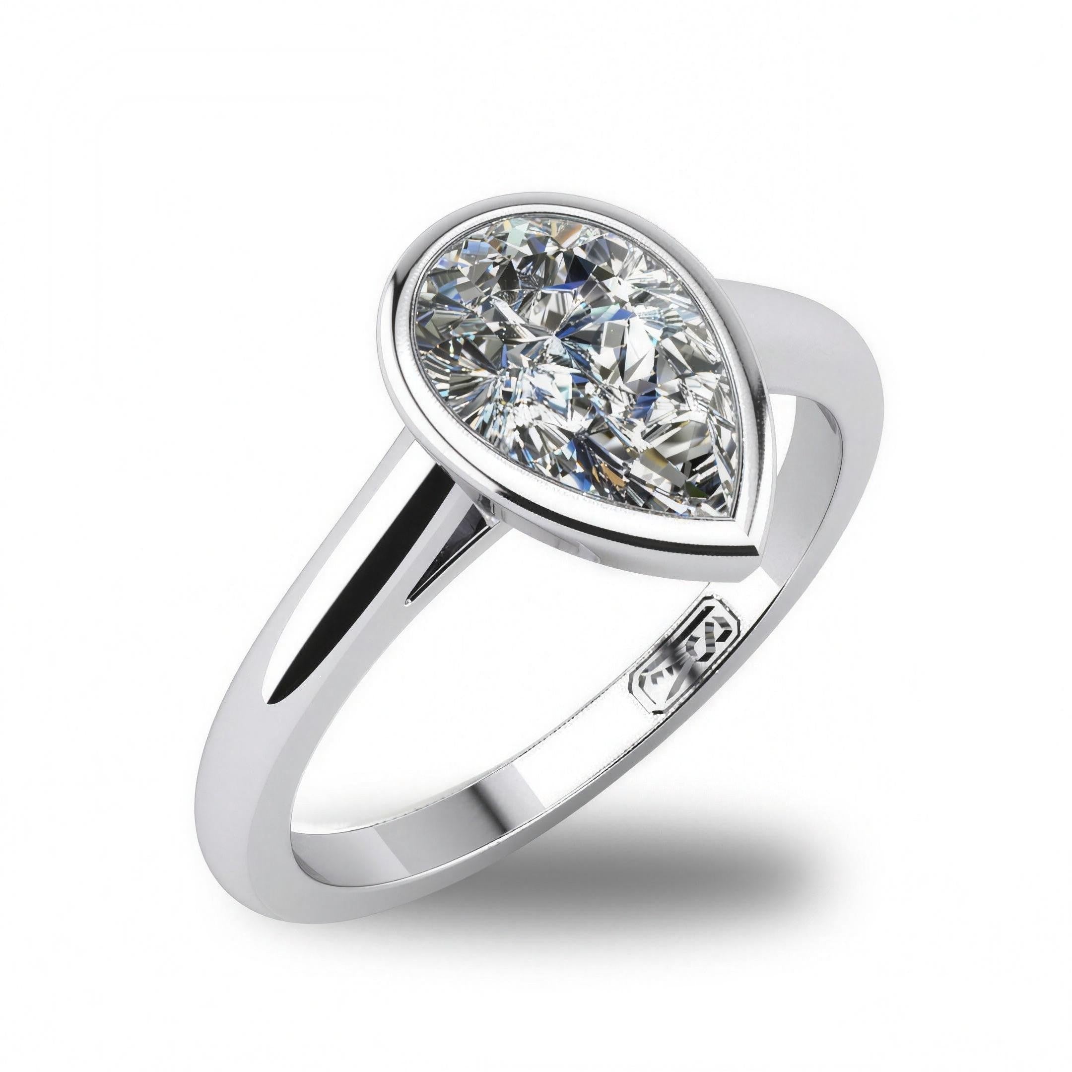 'Abbie' Pear Cut Lab Grown Engagement Ring