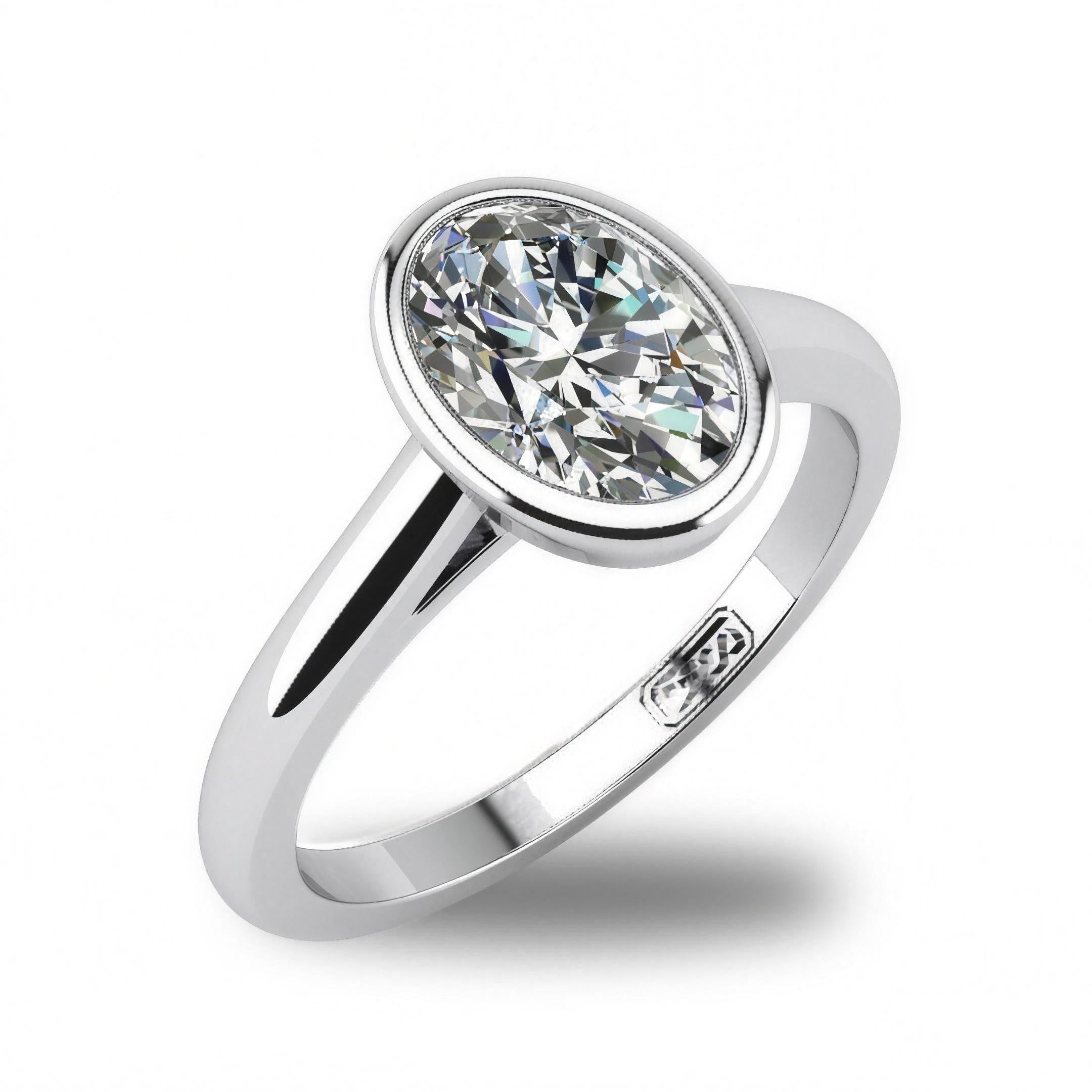 'Abbie' Oval Cut Lab Grown Engagement Ring