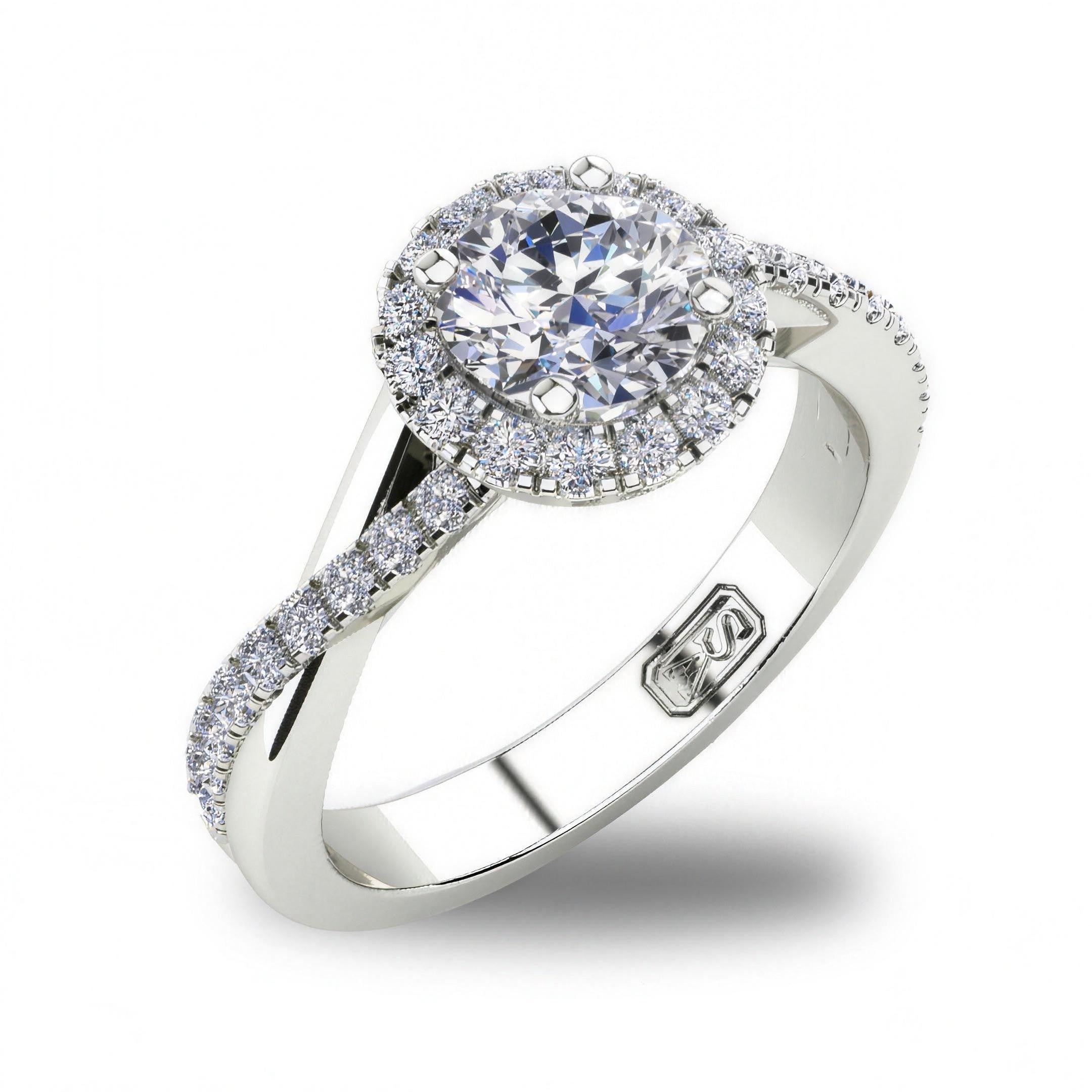 'Anna' Round Brilliant Cut Lab Grown Engagement Ring
