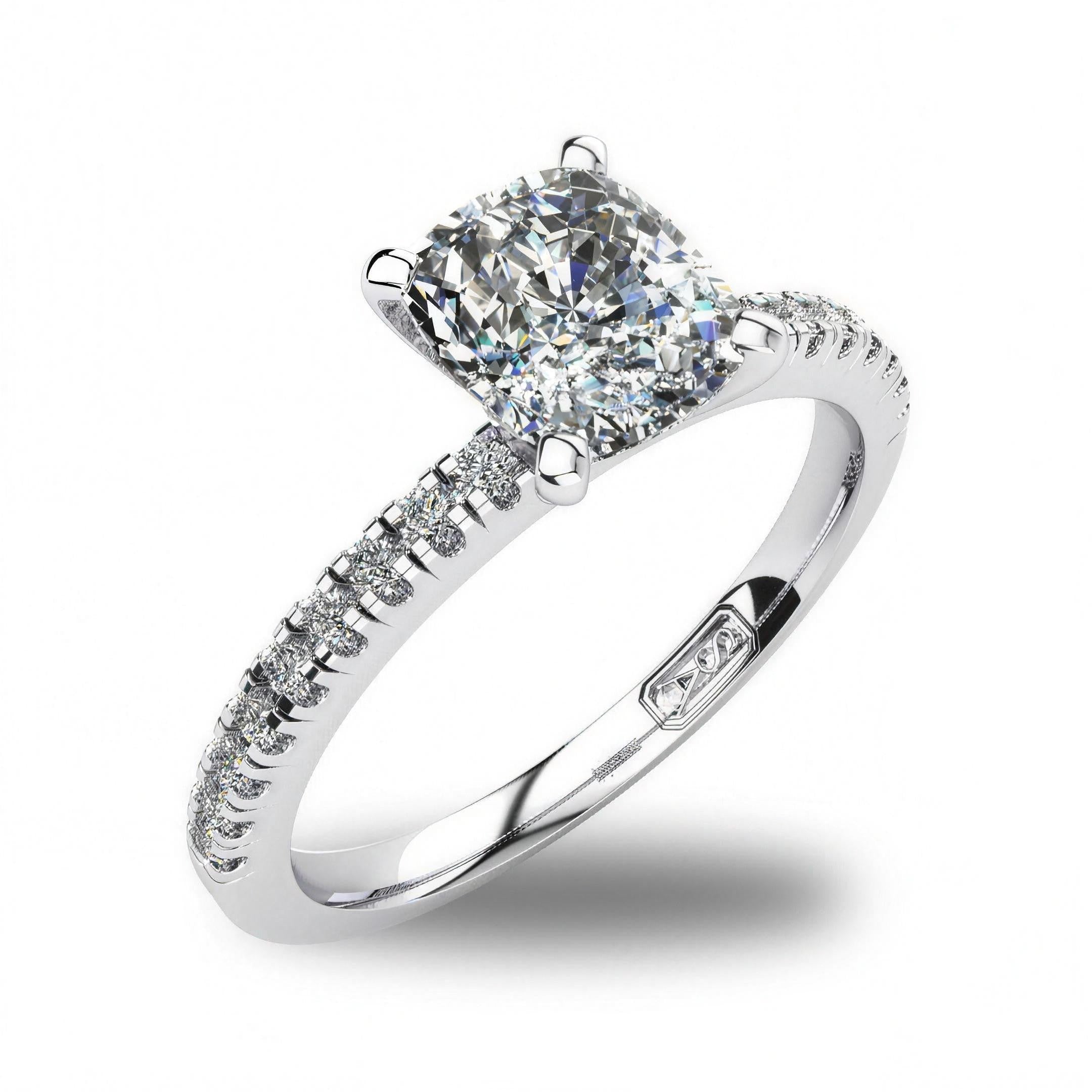 'Chloe' Cushion Cut Lab Grown Engagement Ring