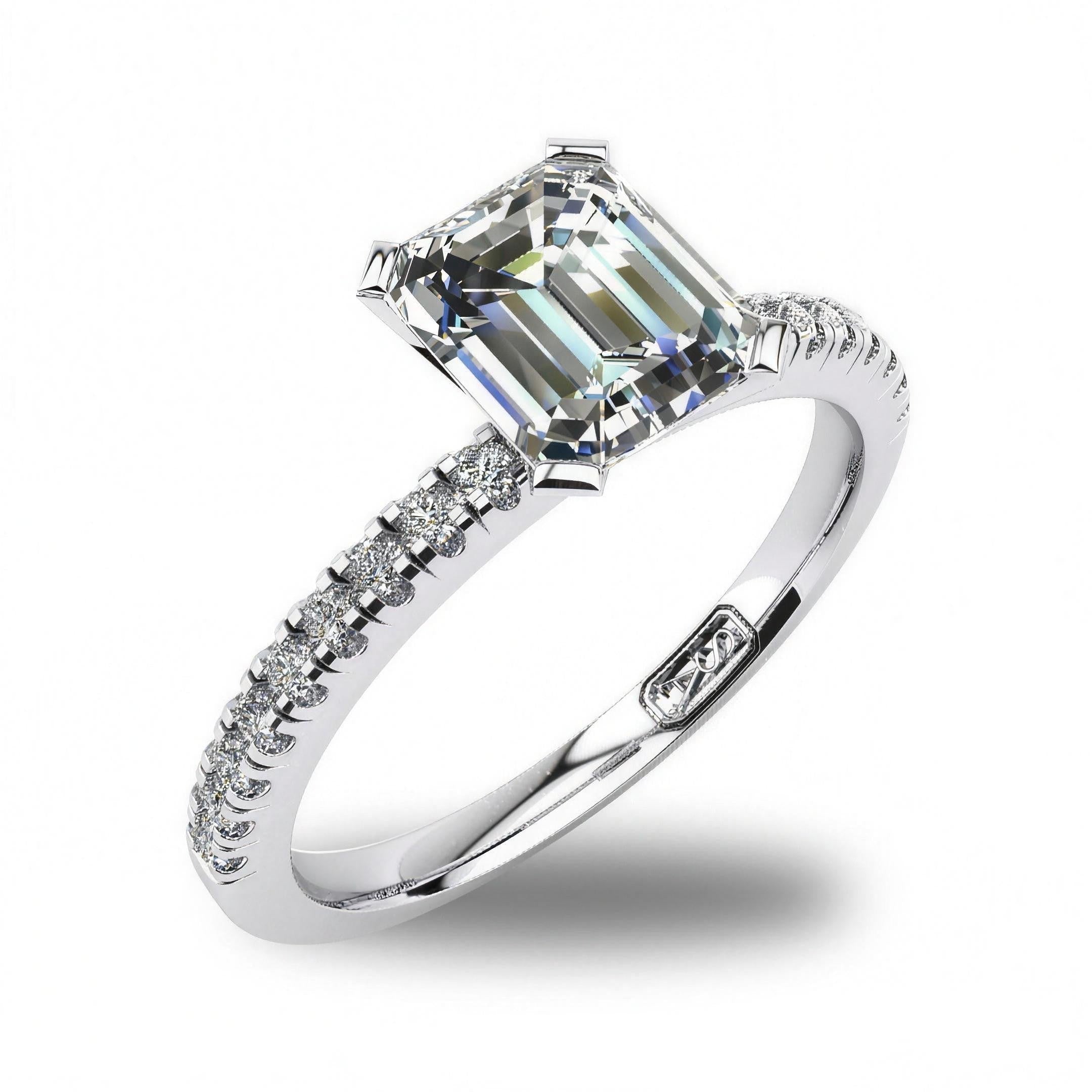 'Chloe' Emerald Cut Lab Grown Engagement Ring