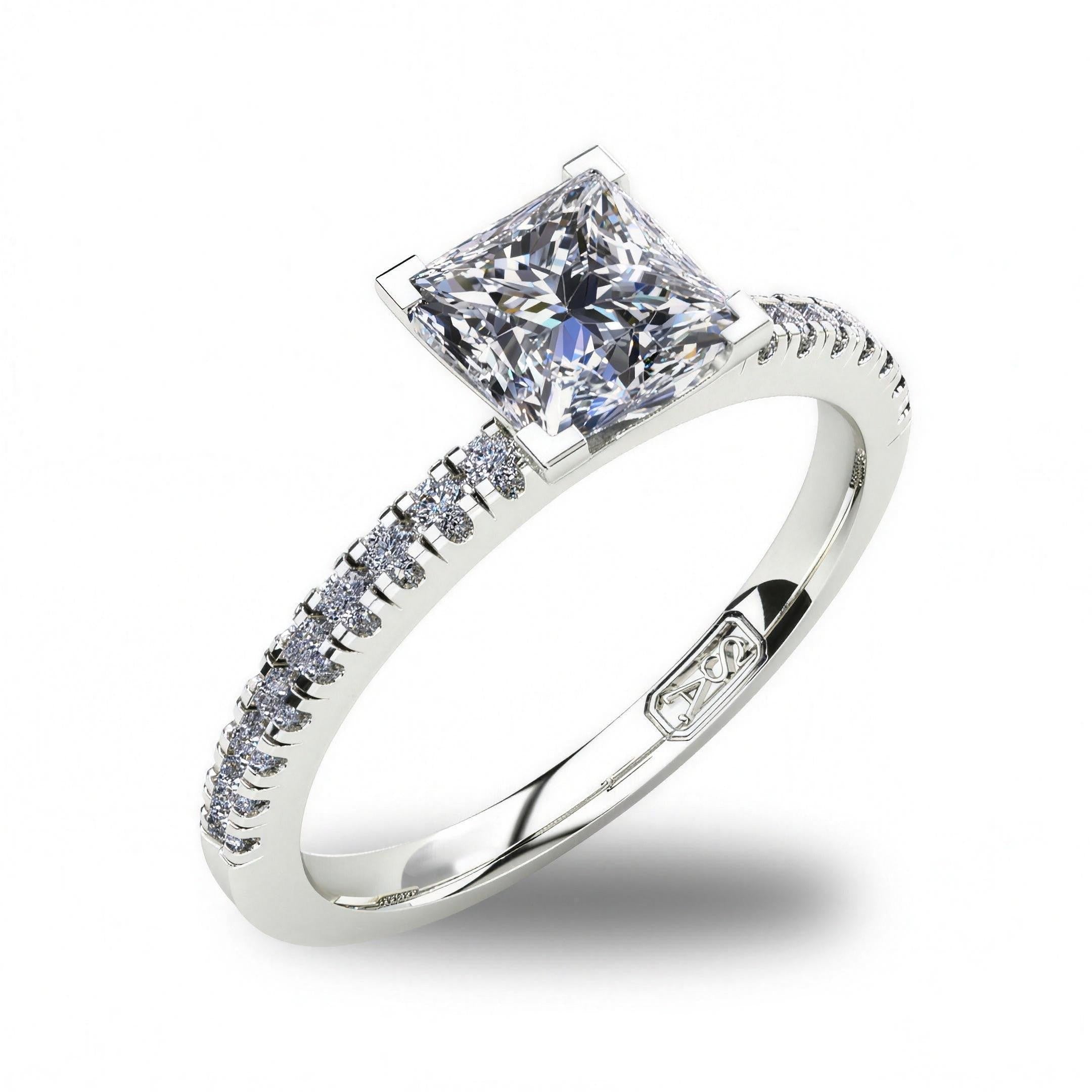 'Chloe' Princess Cut Lab Grown Engagement Ring