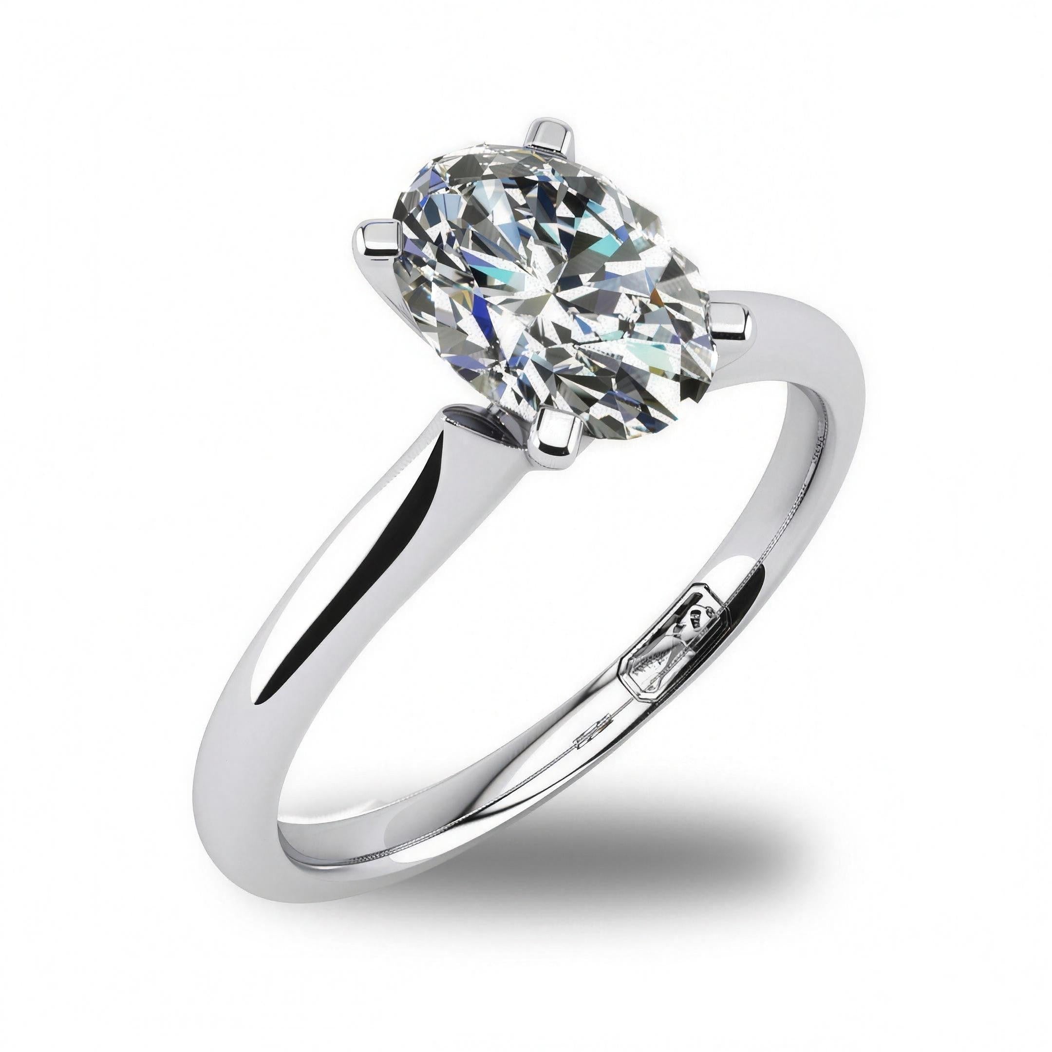 'Delta' Oval Cut Lab Grown Engagement Ring