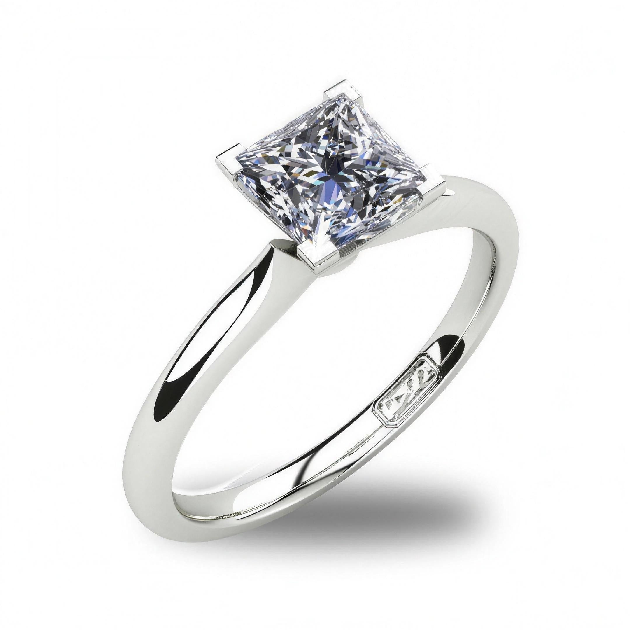 'Delta' Princess Cut Lab Grown Engagement Ring