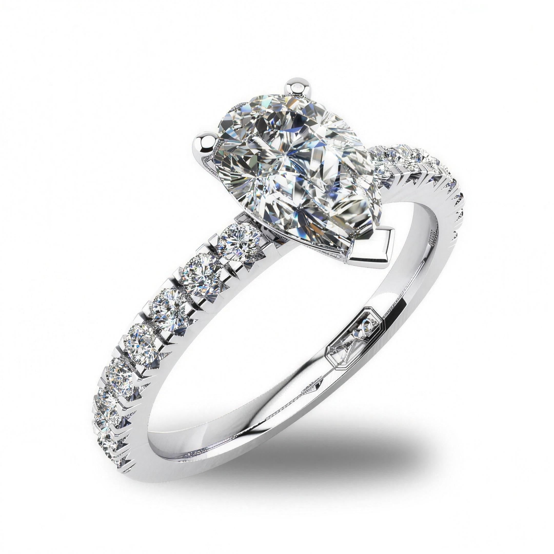 'Emily' Pear Cut Lab Grown Engagement Ring