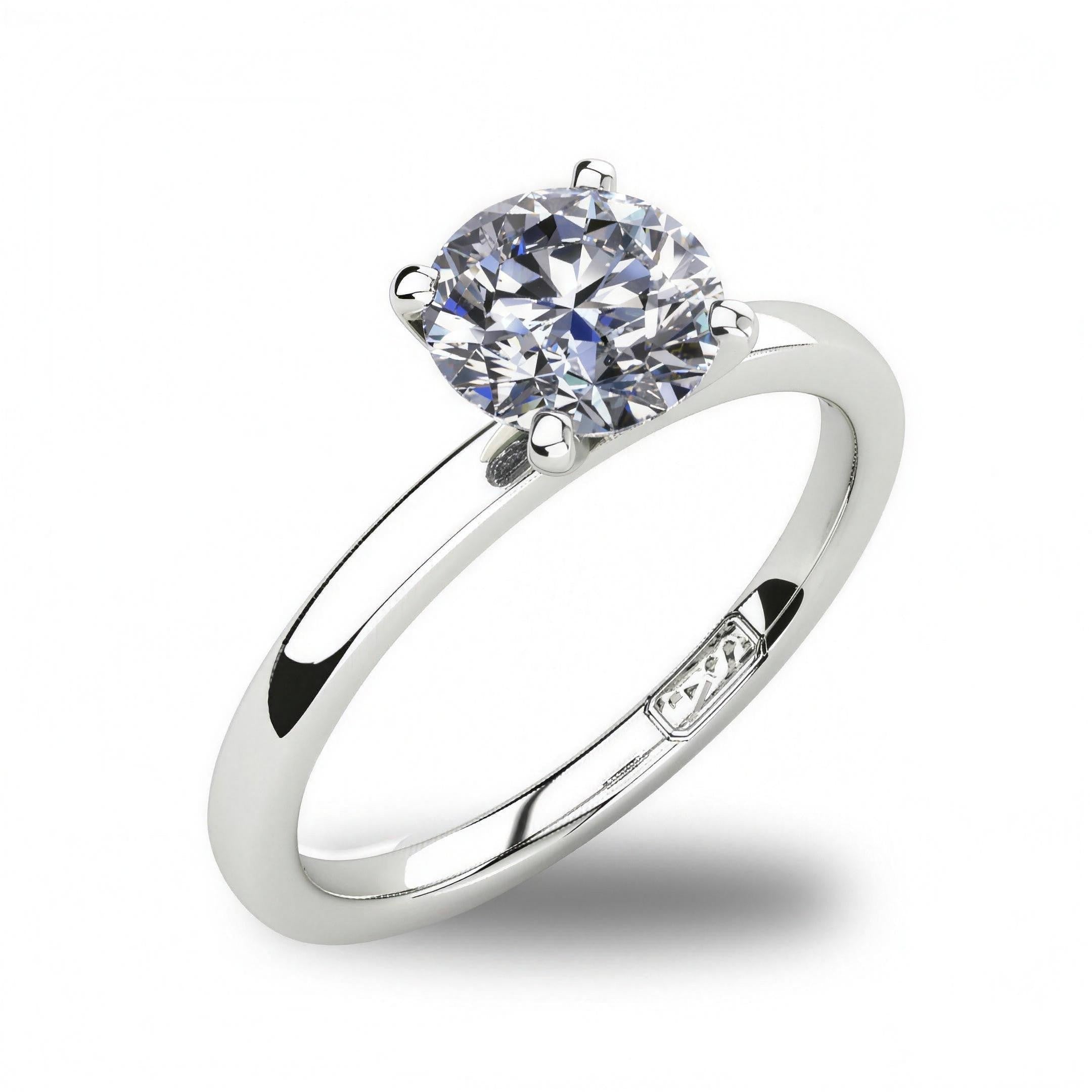 'Fiona' Round Brilliant Cut Lab Grown Engagement Ring