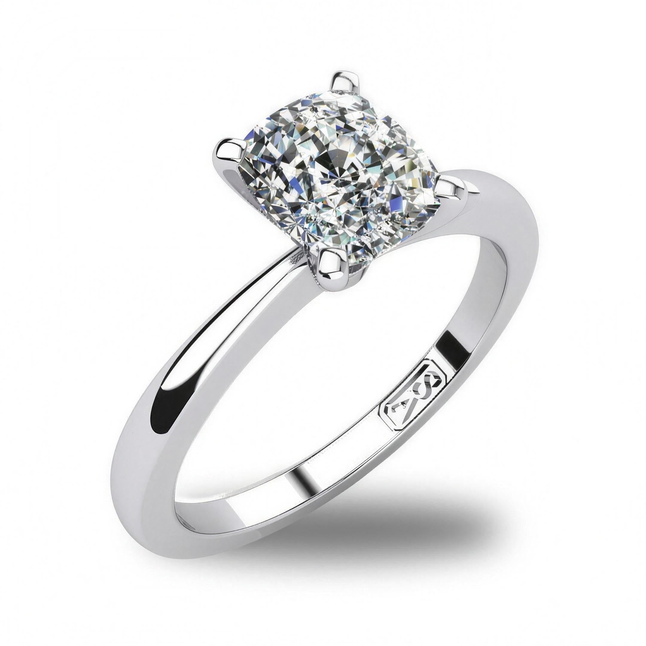 'Grace' Cushion Cut Lab Grown Engagement Ring