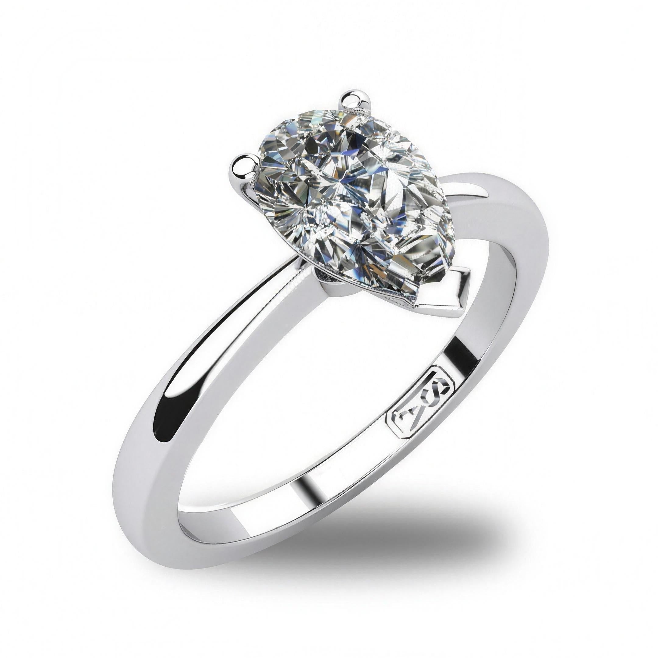 'Grace' Pear Cut Lab Grown Engagement Ring