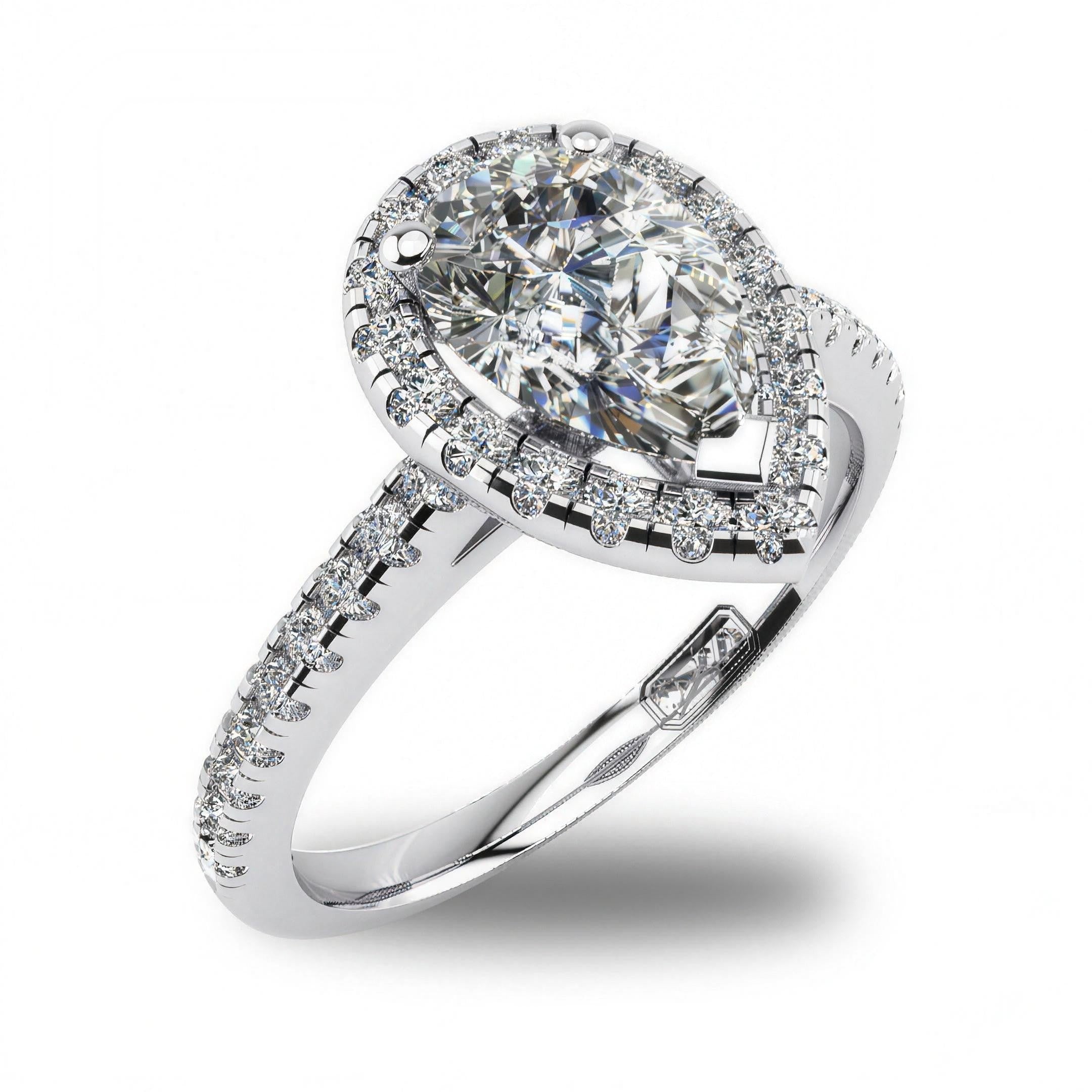 'Jenna' Pear Cut Lab Grown Engagement Ring