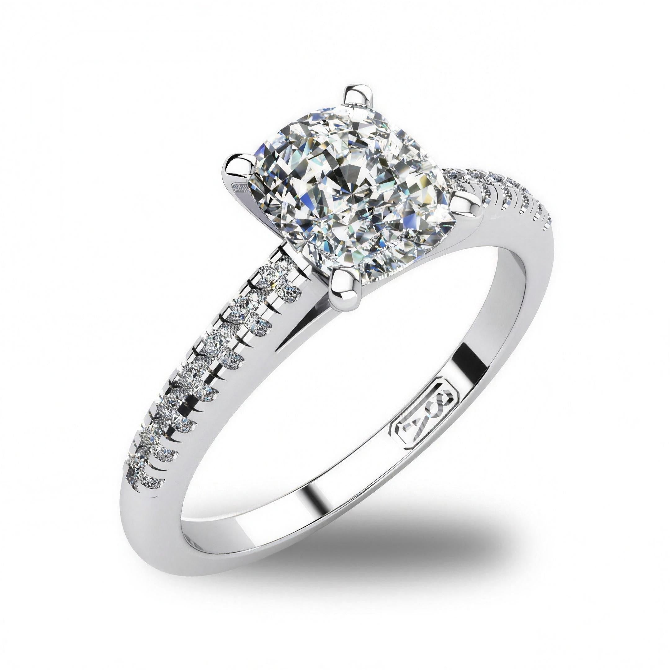 'Julia' Cushion Cut Lab Grown Engagement Ring