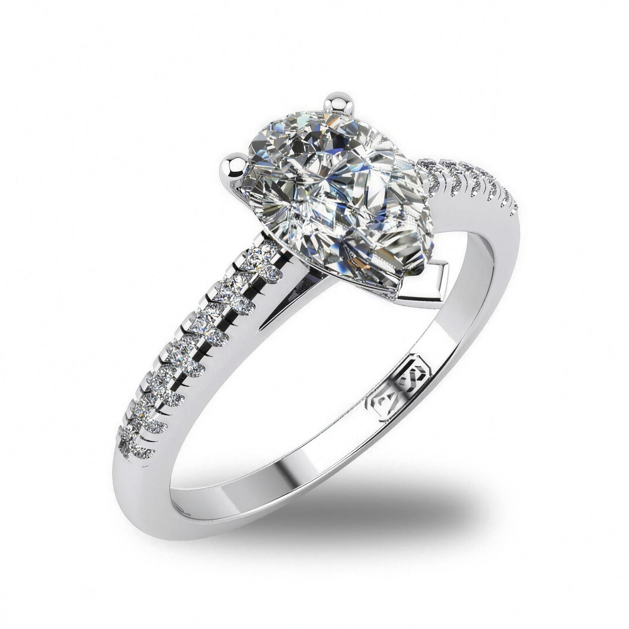 'Julia' Pear Cut Lab Grown Engagement Ring
