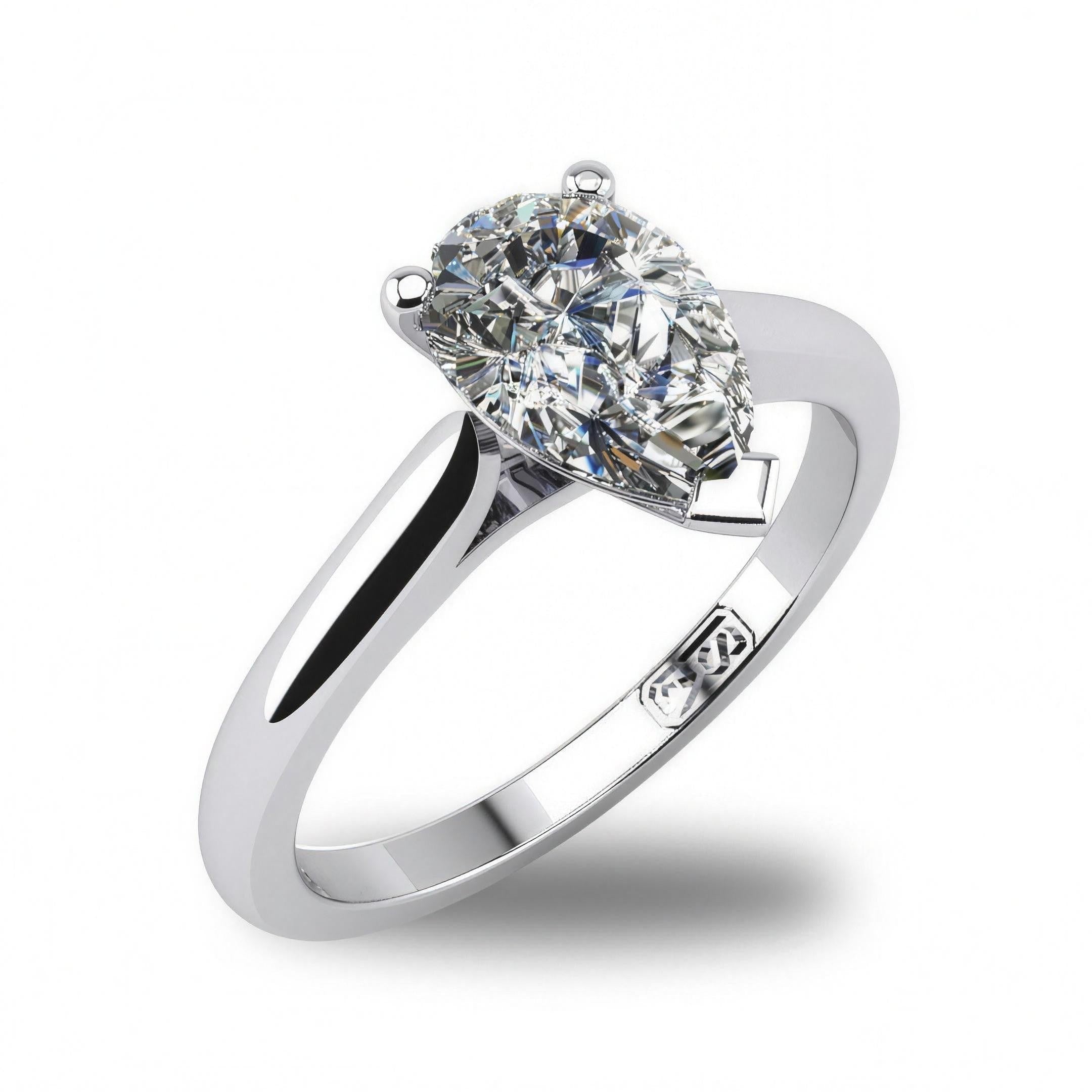 'Katie' Pear Cut Lab Grown Engagement Ring