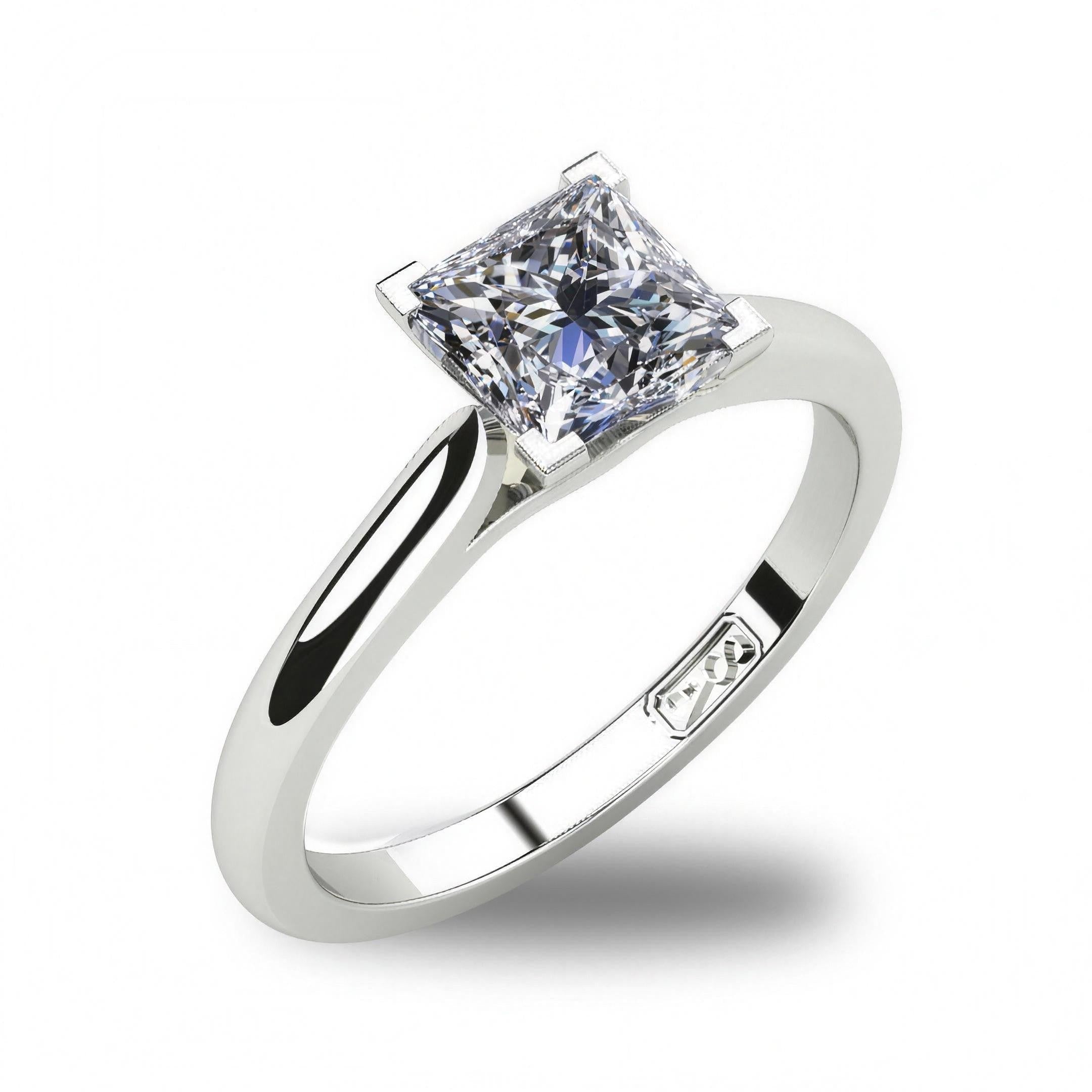 'Katie' Princess Cut Lab Grown Engagement Ring