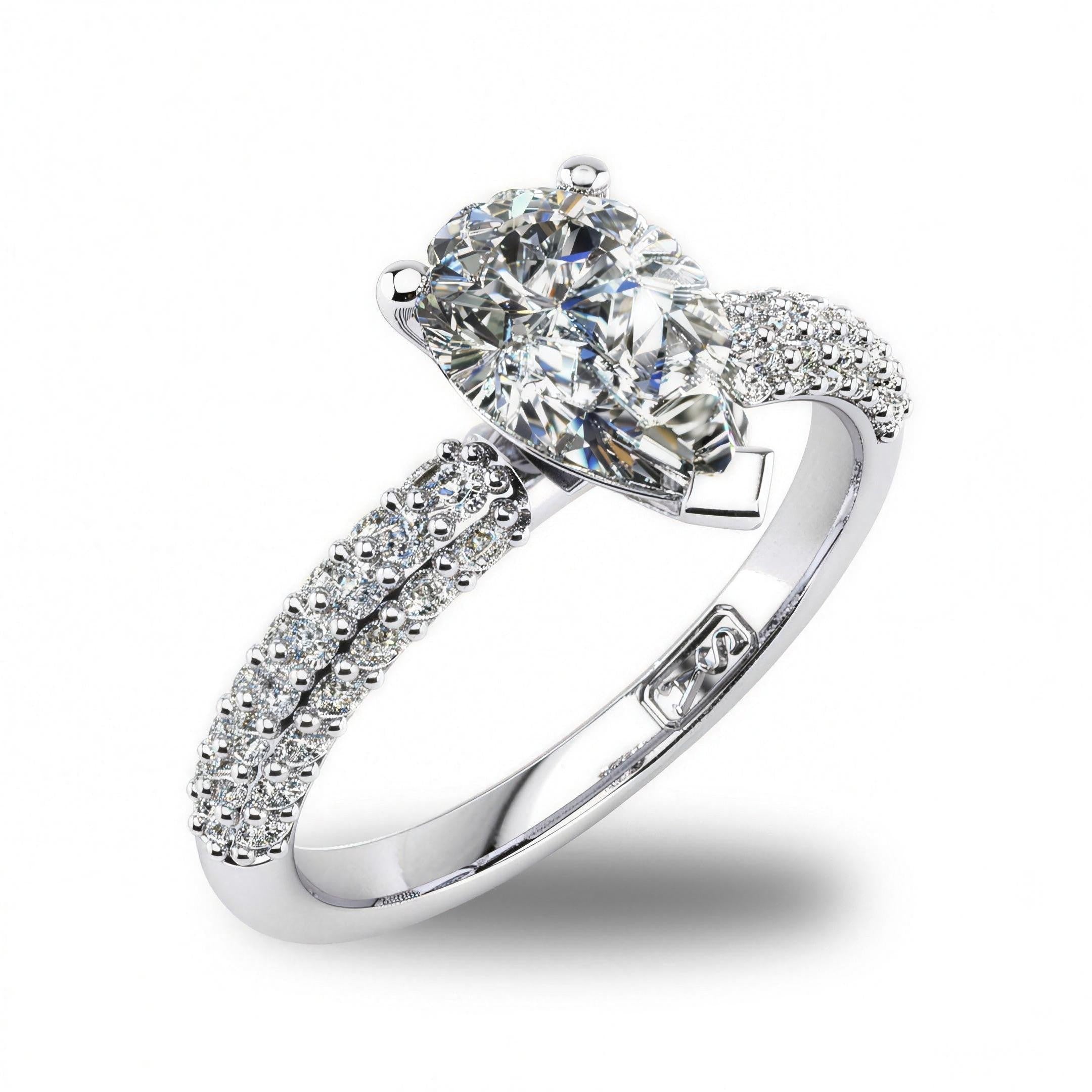 'Kylie' Pear Cut Lab Grown Engagement Ring