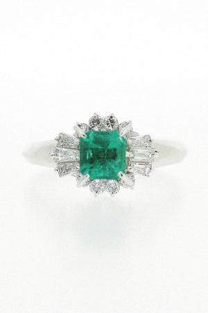 0.72ct Emerald and Diamond Ring