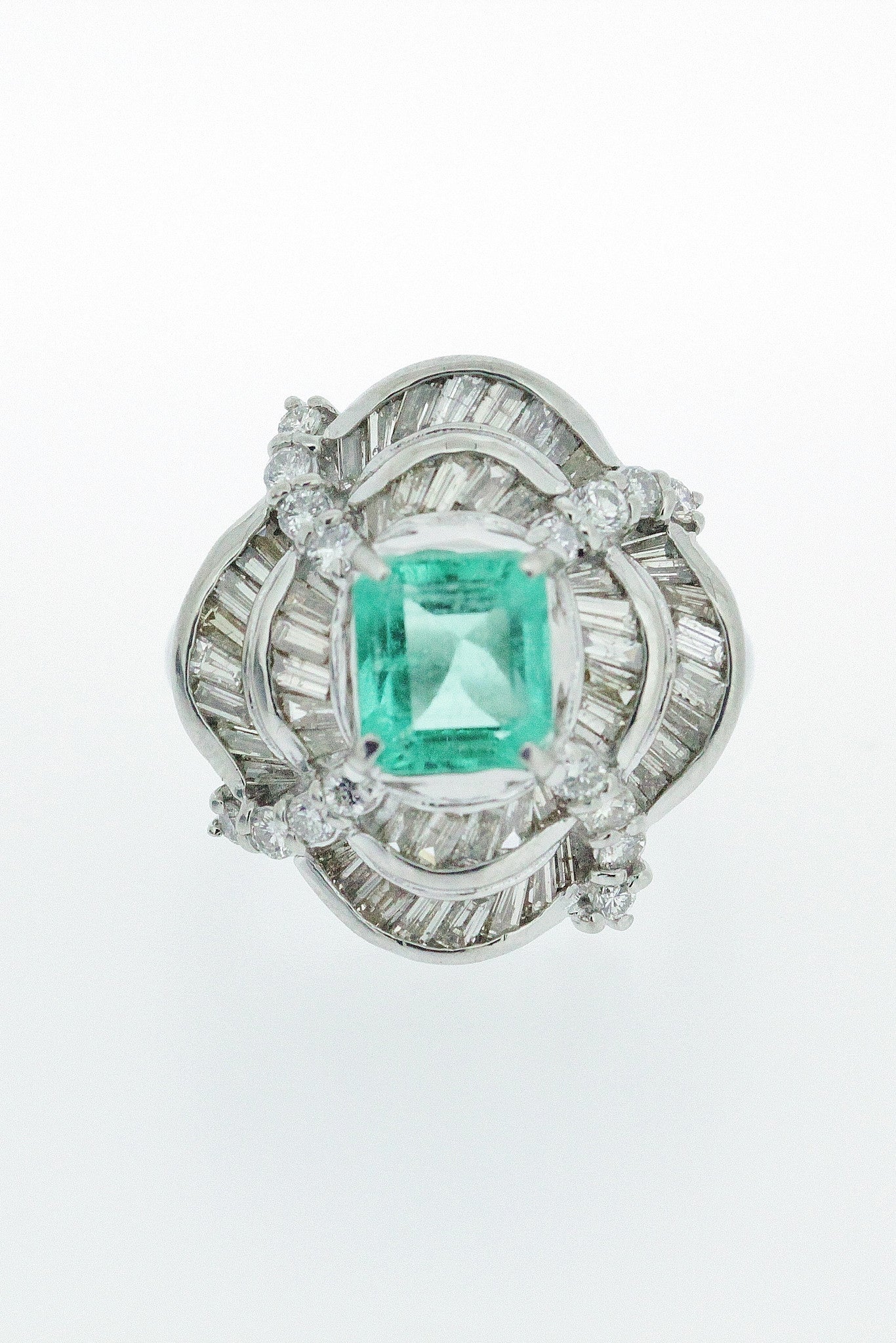 2.14ct Emerald and Diamond Ring