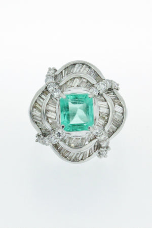 2.14ct Emerald and Diamond Ring