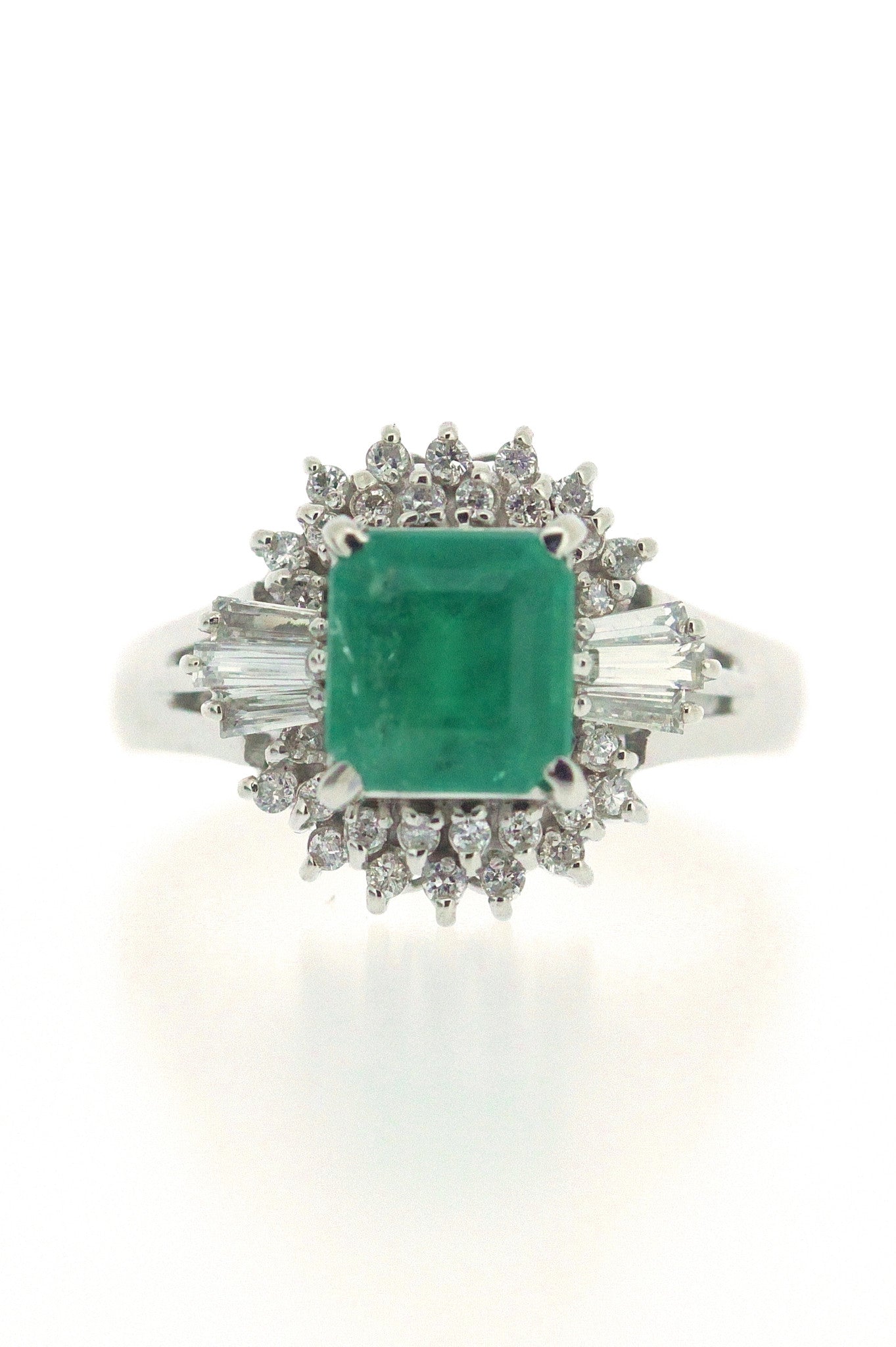 1.22ct Emerald and Diamond Ring