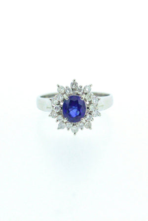 0.83ct Sapphire and Diamond Ring