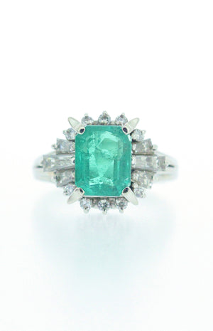 2.45ct Emerald and Diamond Ring