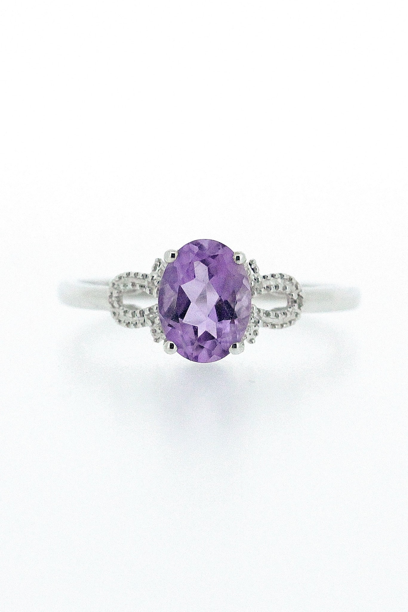 1.09ct Amethyst and Diamond Ring