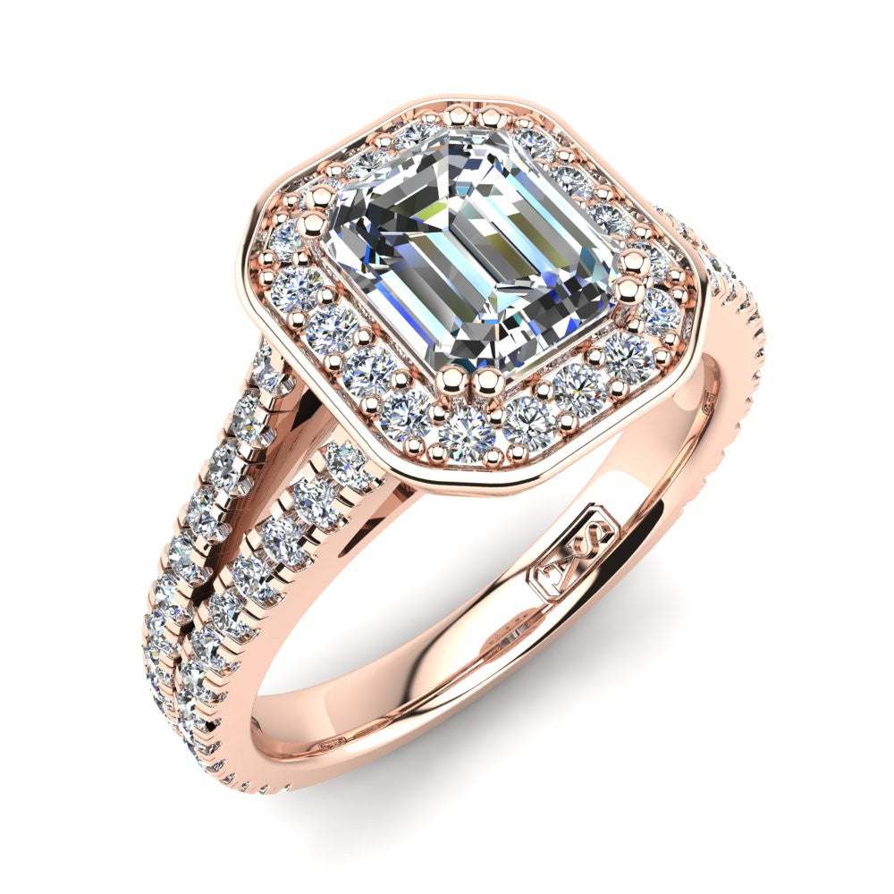 'Flora' Emerald Cut Engagement Ring