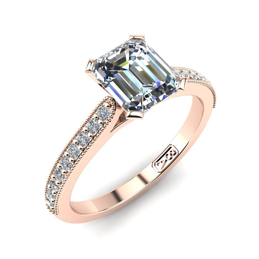 'Nadia' Emerald Cut Engagement Ring