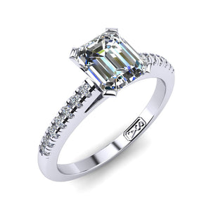 'Julia' Emerald Cut Engagement Ring