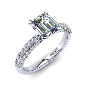 'Kylie' Emerald Cut Engagement Ring