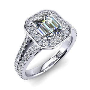 'Flora' Emerald Cut Engagement Ring