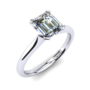 'Delta' Emerald Cut Engagement Ring