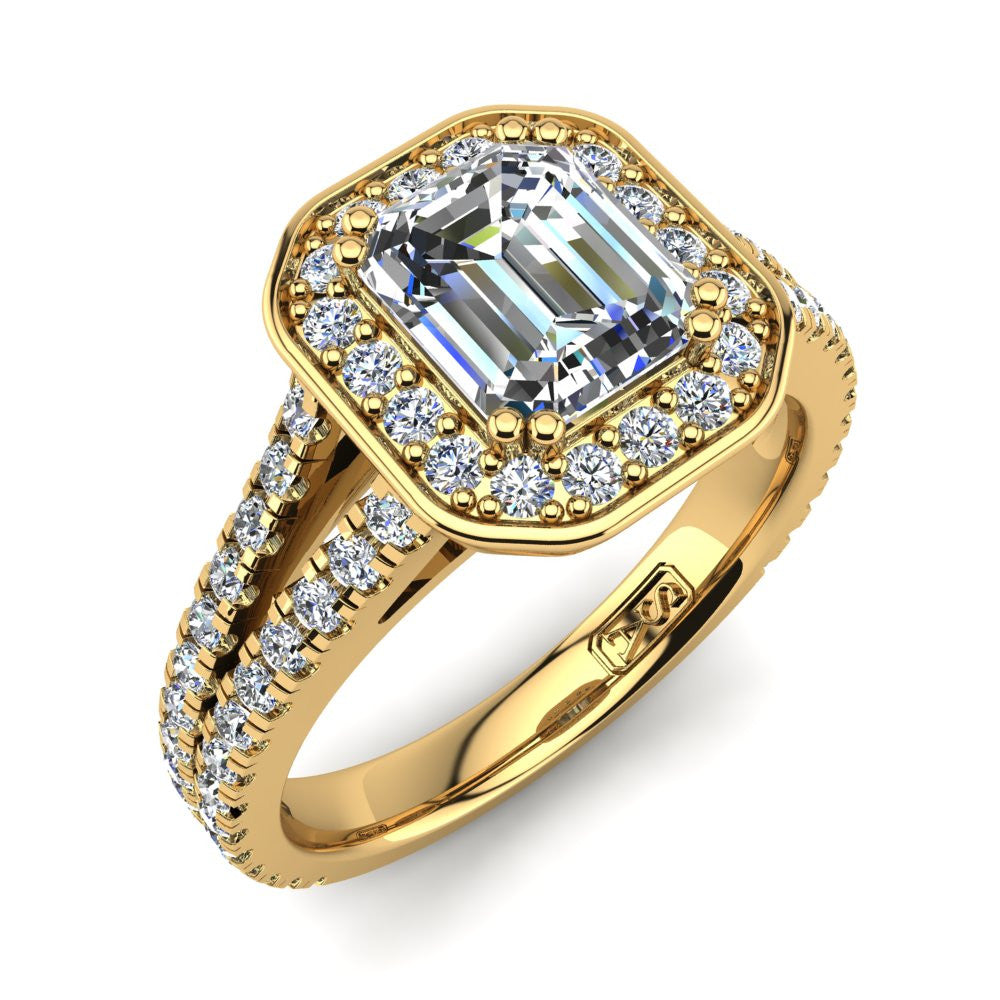 'Flora' Emerald Cut Engagement Ring