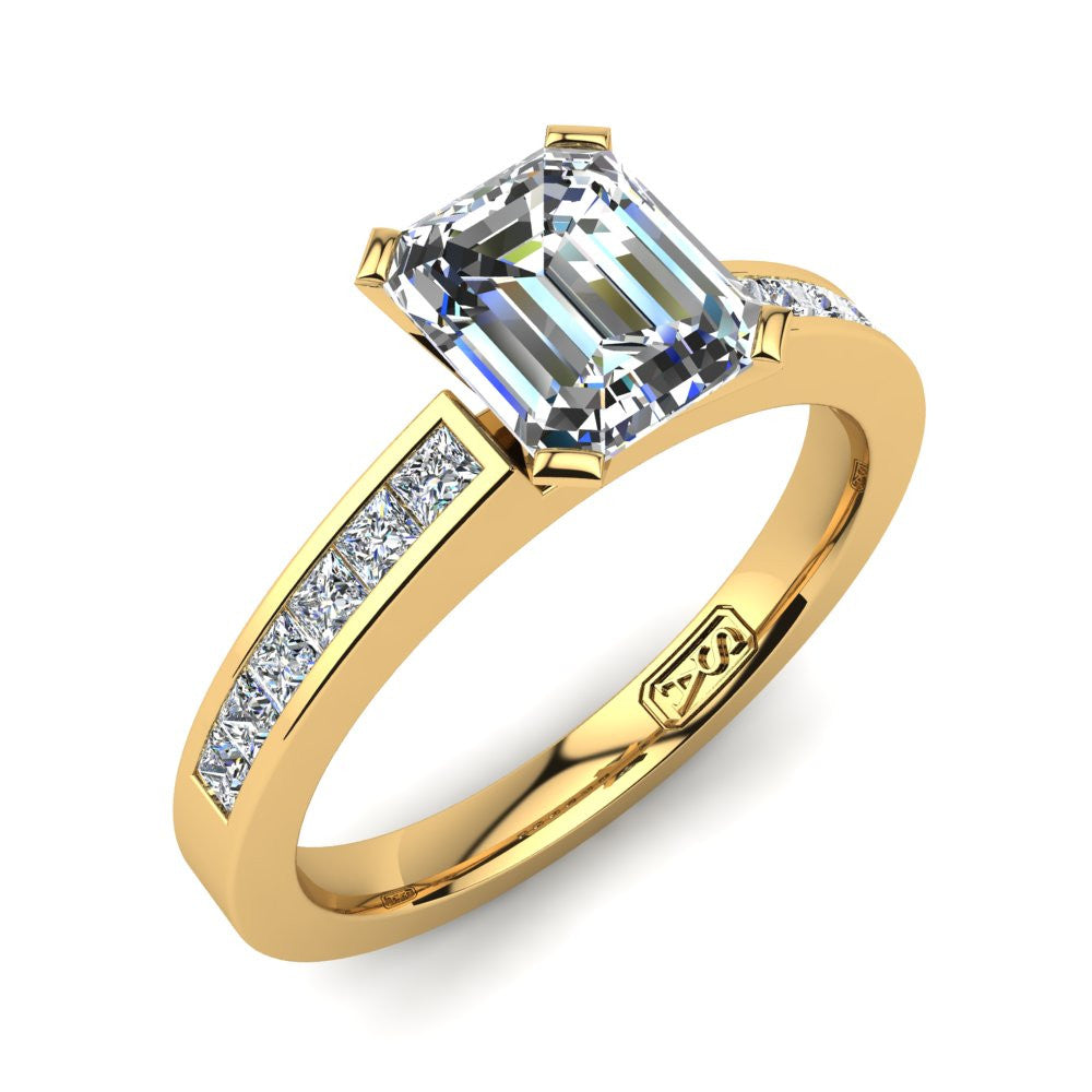 'Lydia' Emerald Cut Engagement Ring