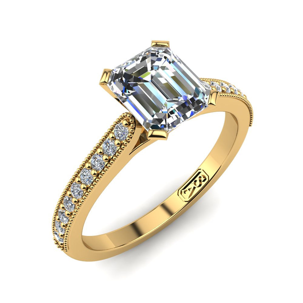 'Nadia' Emerald Cut Engagement Ring