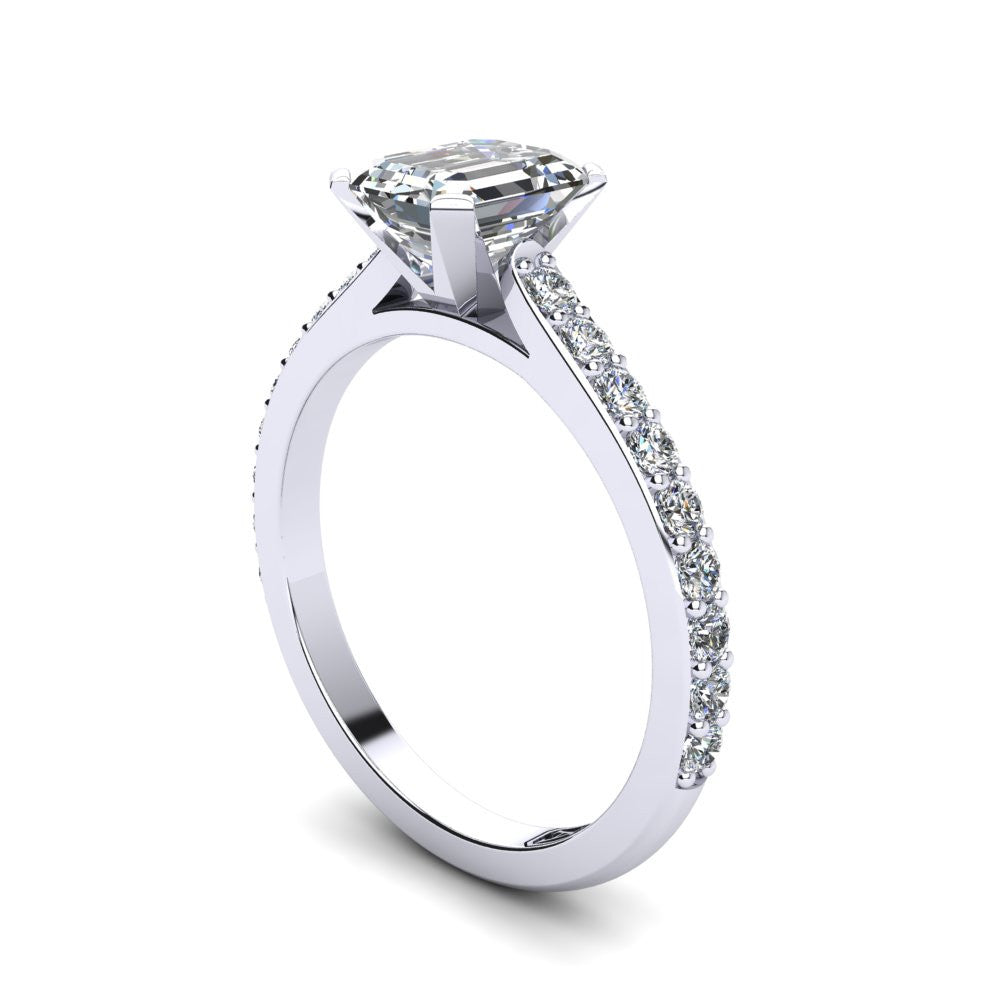 'Sasha' Emerald Cut Engagement Ring
