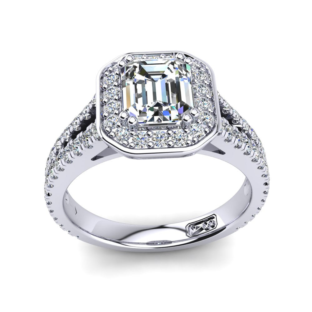 'Flora' Emerald Cut Engagement Ring