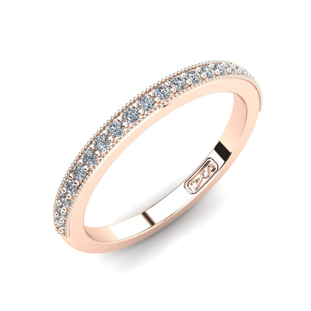Grain Set Diamond Wedding Band