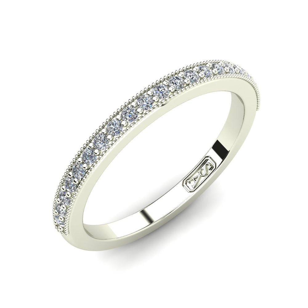 Grain Set Diamond Wedding Band