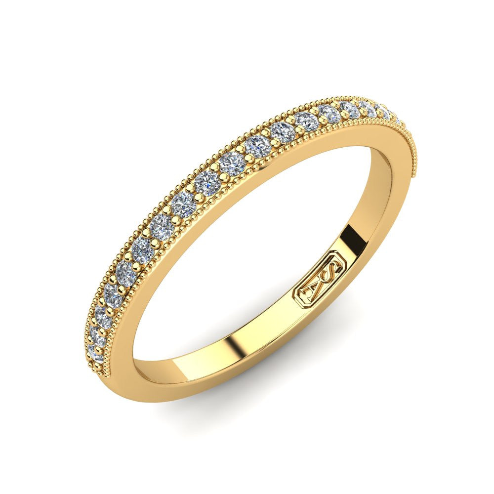 Grain Set Diamond Wedding Band