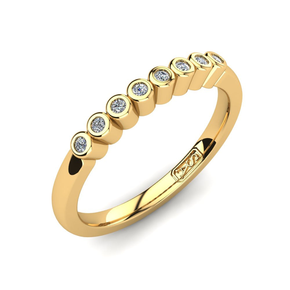 Bezel Set Diamond Wedding Band