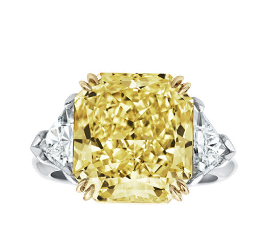 Radiant Cut Fancy Yellow Diamond Ring